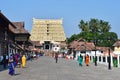 Trivandrum TiruvaÃ¡Â¹â°antapuraÃ¡Â¹Â, state Kerala, India, March, 12, 2019. People walking near Shri Padmanabhaswamy temple